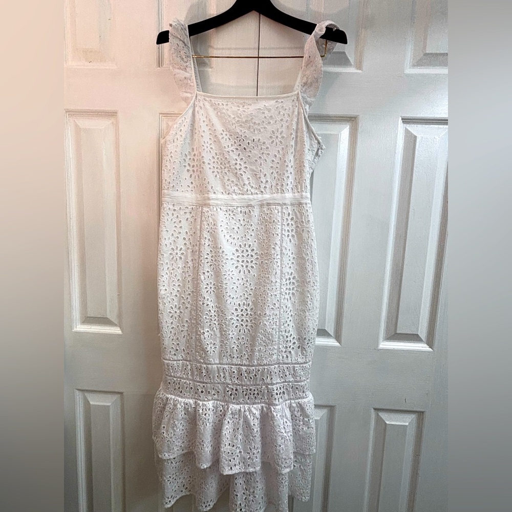 Banana Republic Elegant White Eyelet Dress